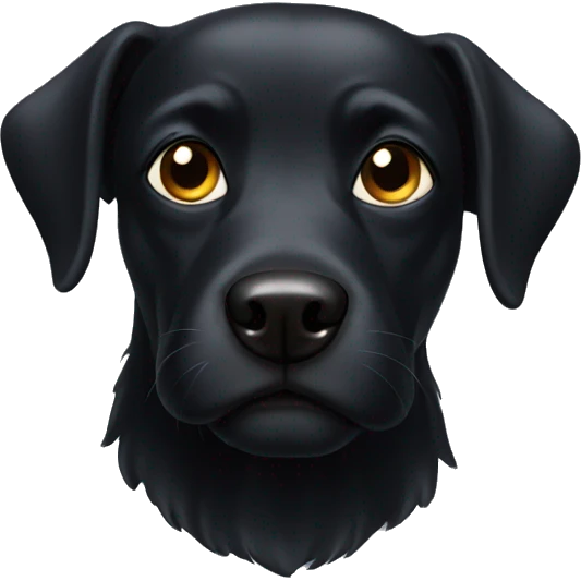 Black dog with a huge head emoji