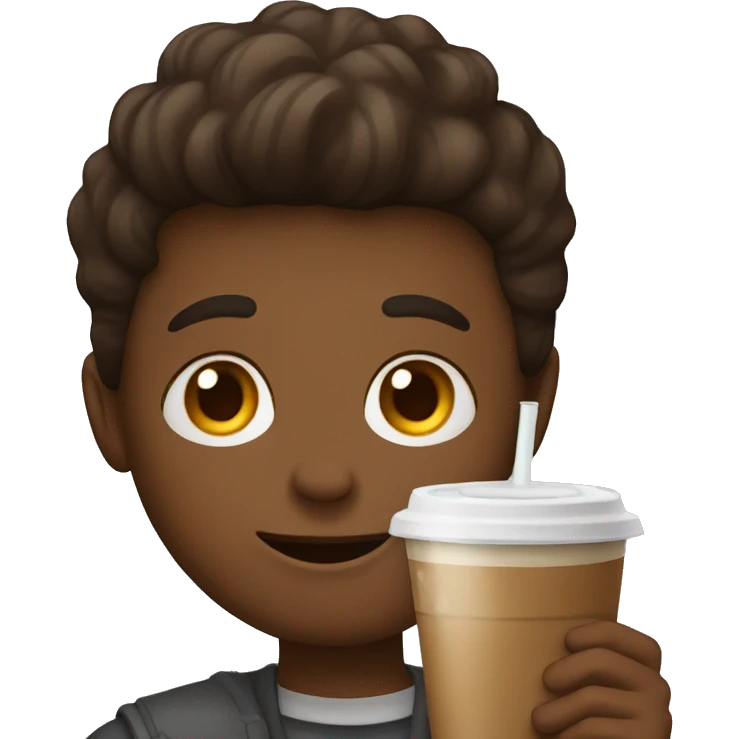 Boy with cold coffee  emoji
