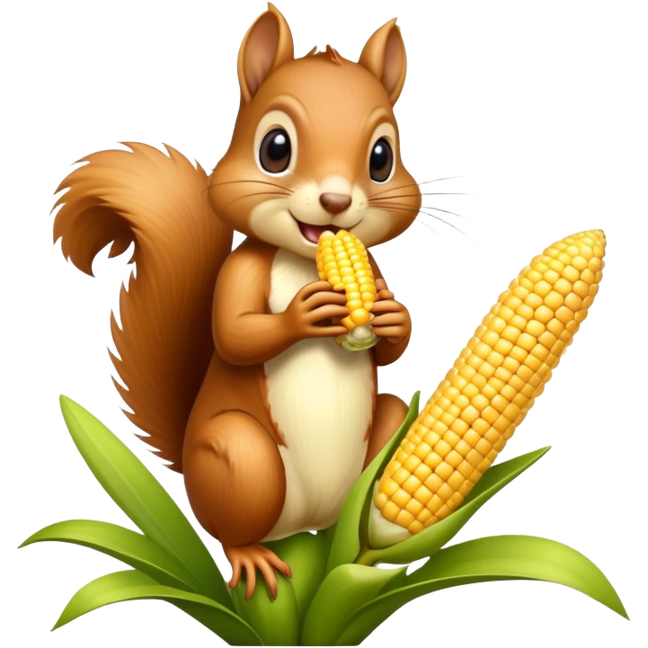 Squirrel eating corn cob growing on an orchid plant emoji