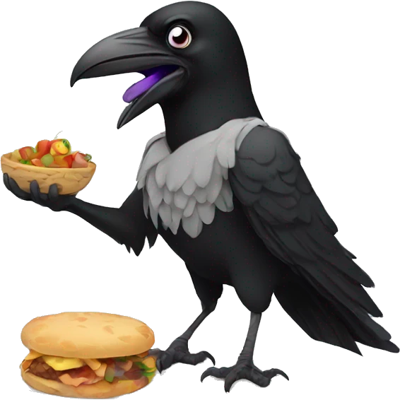 raven eating food emoji