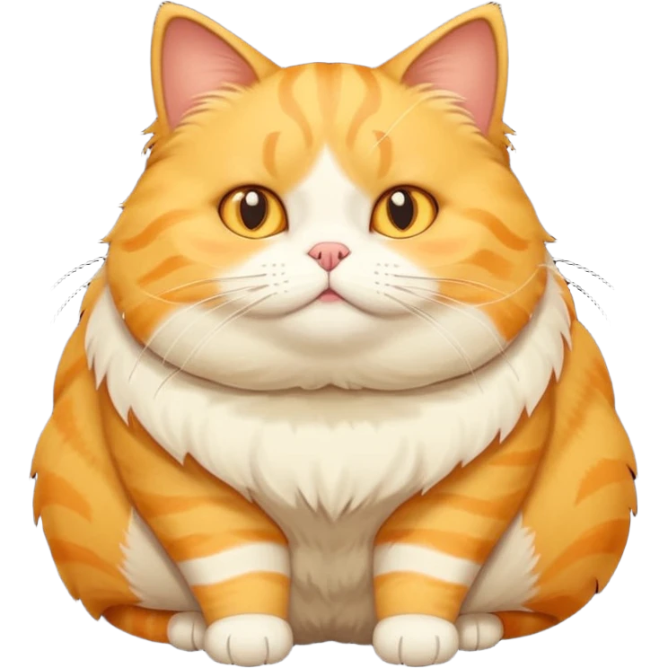 cute yellow fat cat whole body emoji