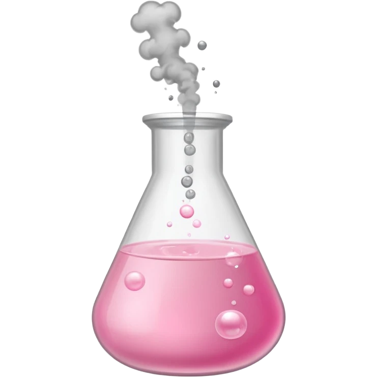 pink beaker with smoke no face one tube pink liquid only bubbles inside beaker  emoji
