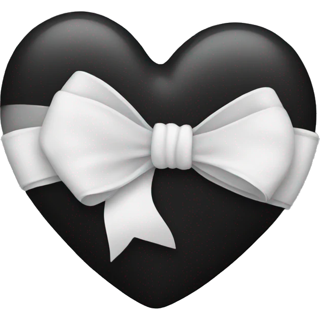 black heart with white bow emoji