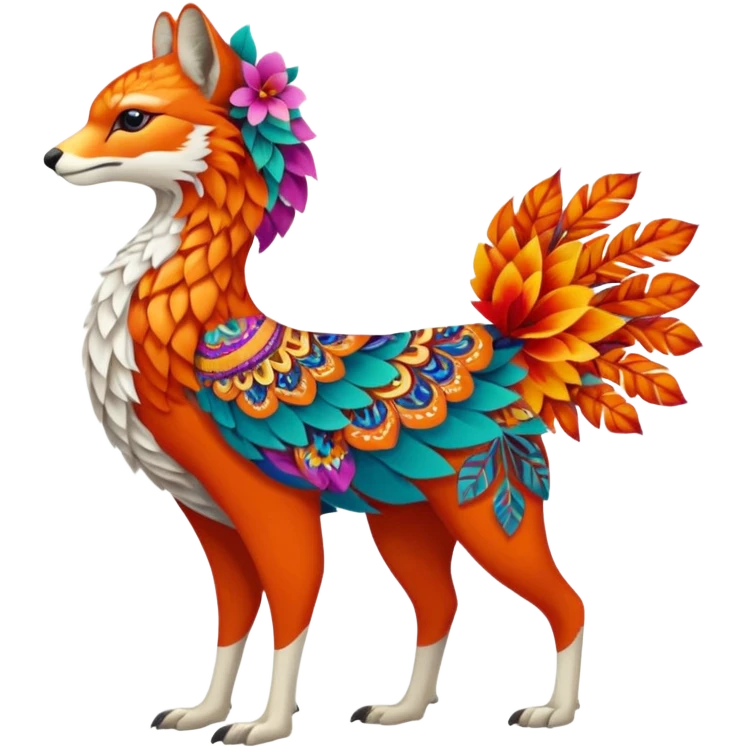 Multicolored floral exotic Falvie-Fionbri, full body emoji