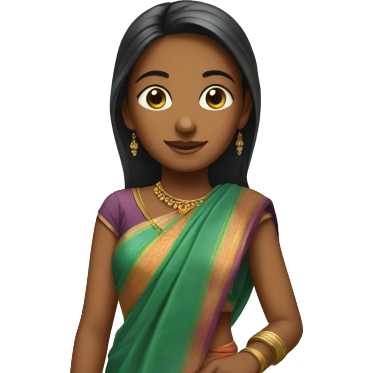 Girl wearing sari emoji