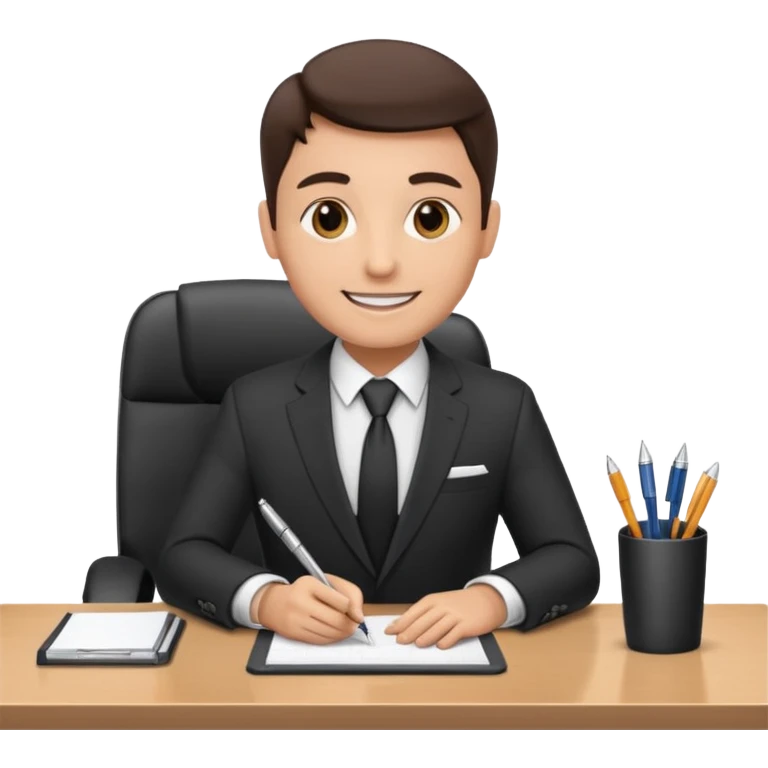 une image de 3/4 avec un recruteur à son bureau APS DE FACE DE 3/4 emoji