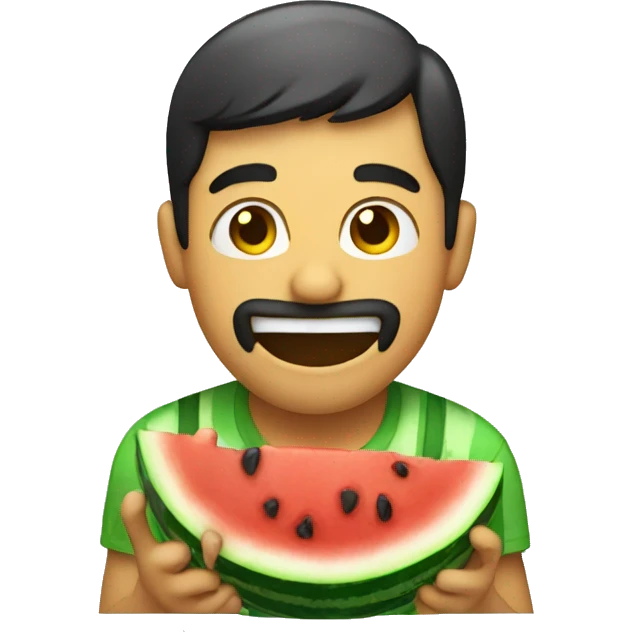 men eating watermelon emoji