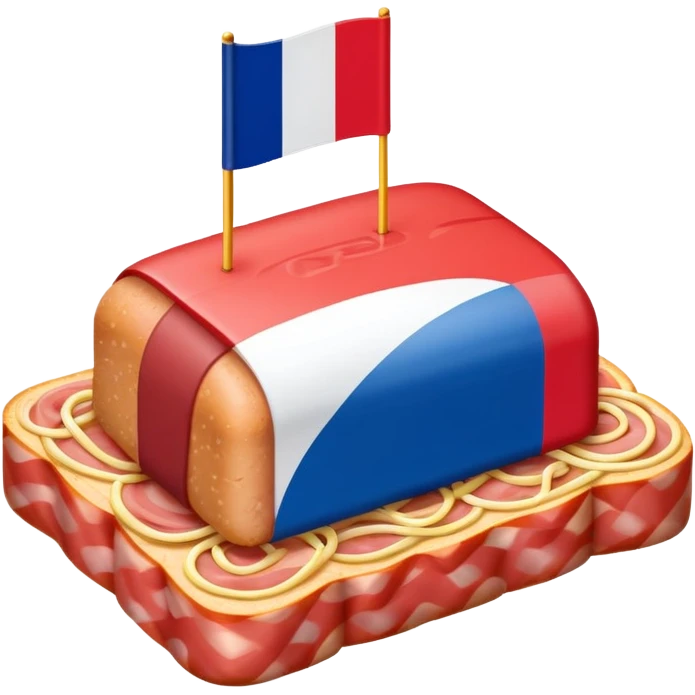 French flag on top of a SPAM LANDSCAPE  emoji