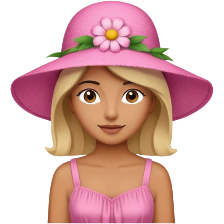 only a pink summer with flower hat emoji