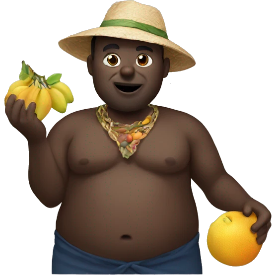Big African man eating fruit emoji