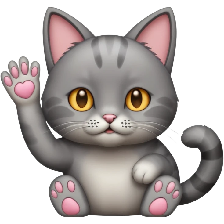 sad cat with a paw raised in approval emoji