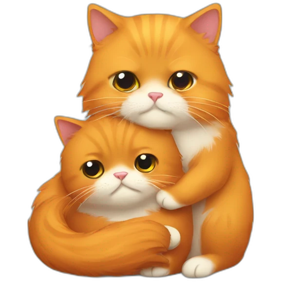 Orange persian cat hug capibara emoji
