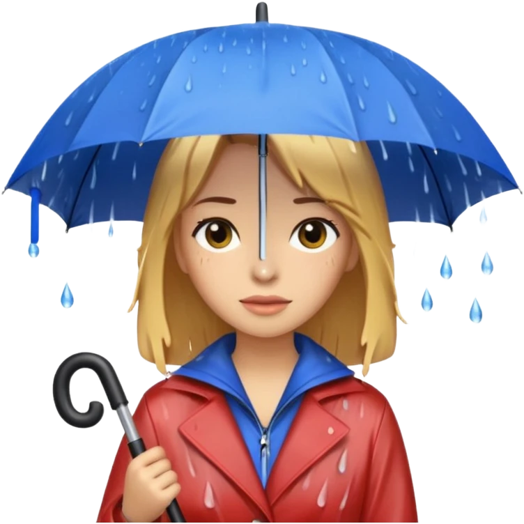 she getting wet (umbrella, dripping hair) emoji