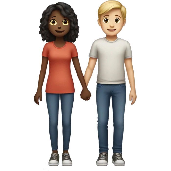 girl and boy holding hands emoji