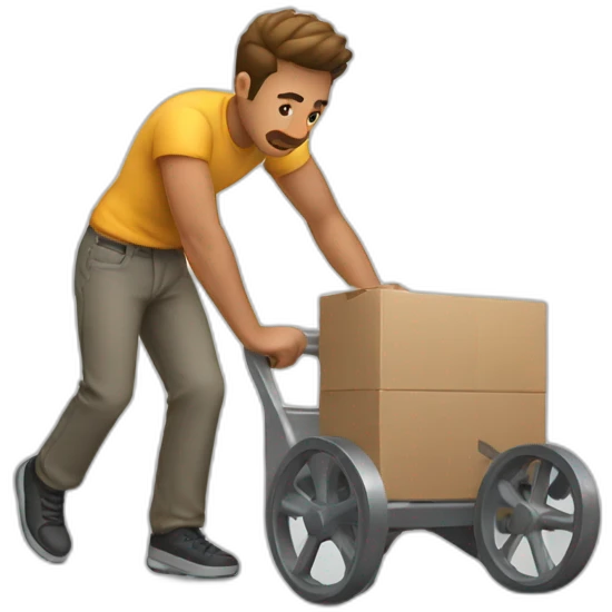 guy pushing emoji