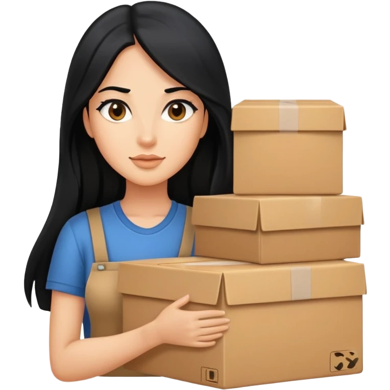 the woman delivery with the long hair black emoji