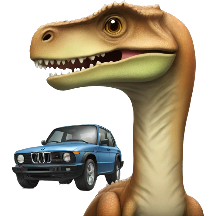 Dinosaur in a bmw emoji