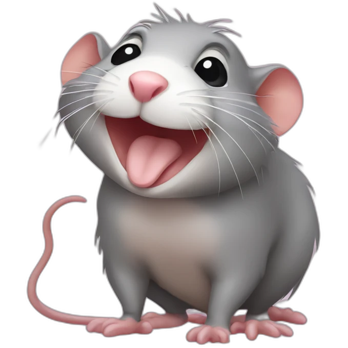 Happy kissing rat emoji