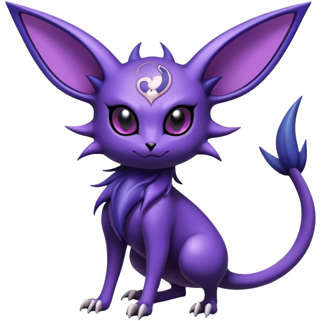 Shiny Exotic Badass Mysterious Gothic Noibat-Espeon-Pokémon-Fakémon-hybrid-creature (full body) emoji