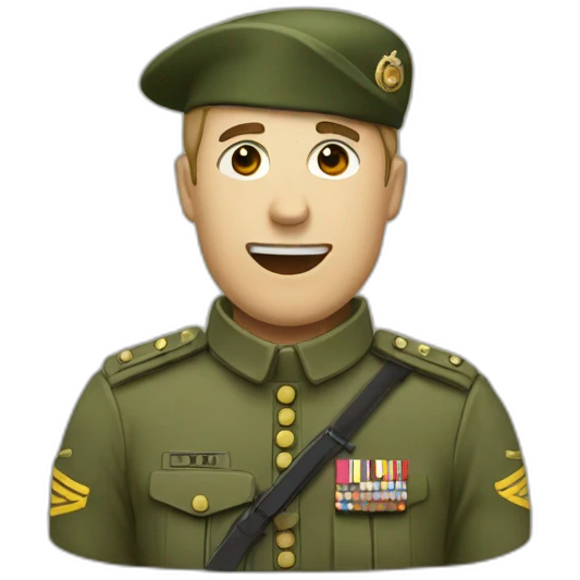 emoji faisant un salut militaire emoji