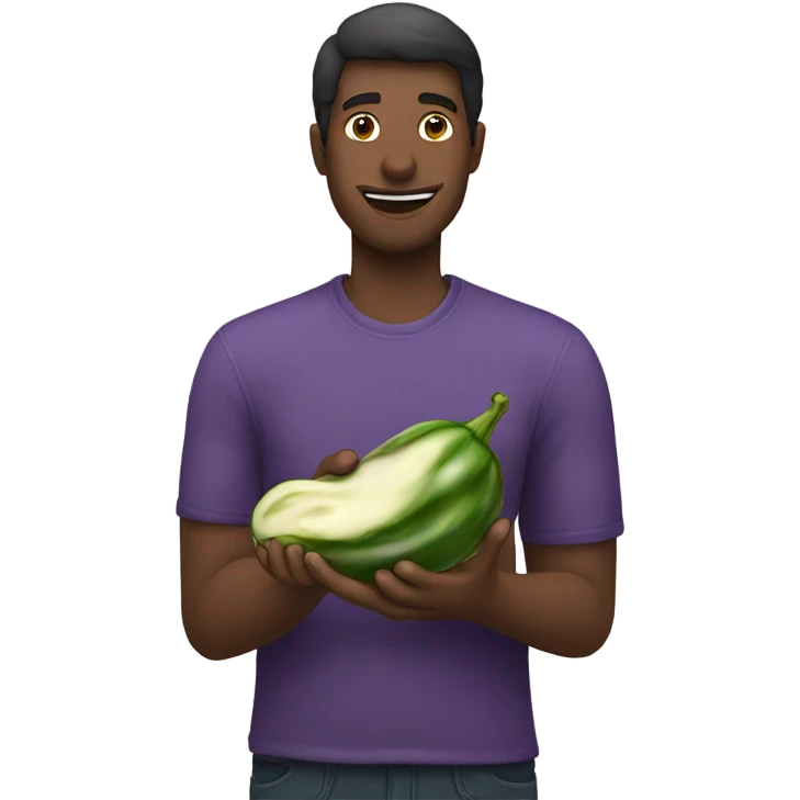 man eating eggplant emoji