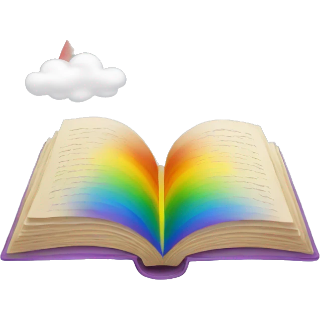 Open book with rainbow emoji