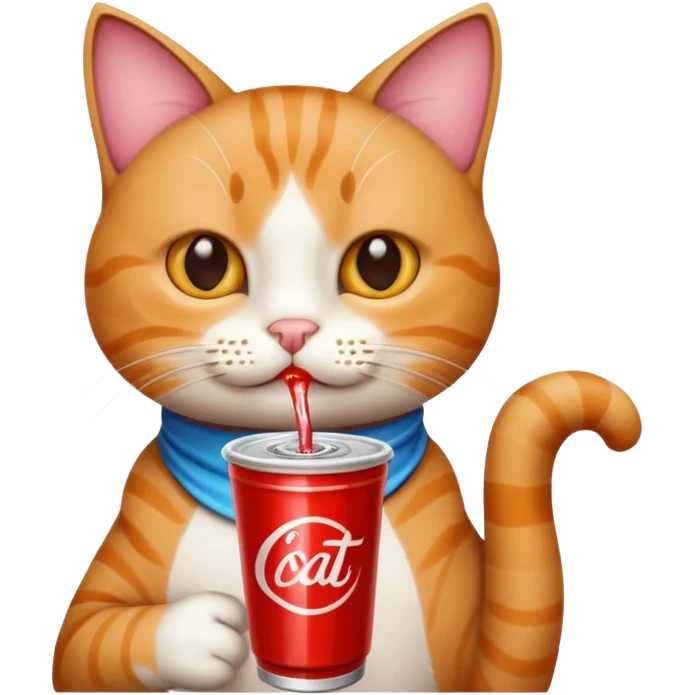 Cat drinking soda  emoji