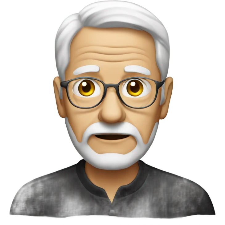 old man in black shirt emoji