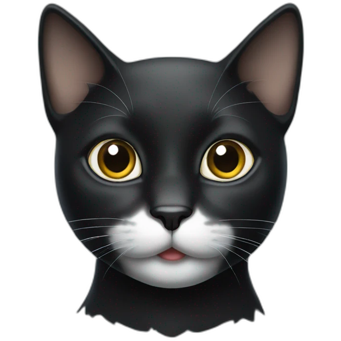 BLACK CAT WITH WHITE SPOT ON NOSE emoji