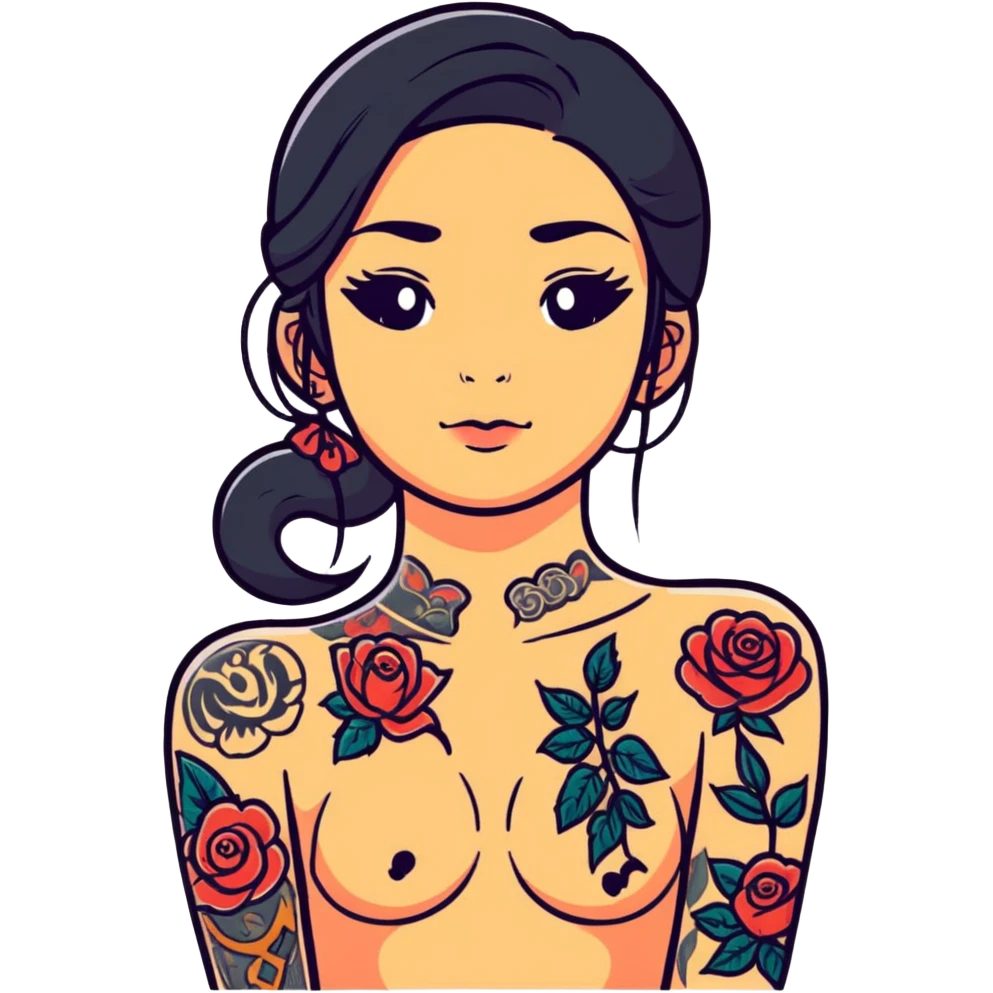 tattooed girl emoji