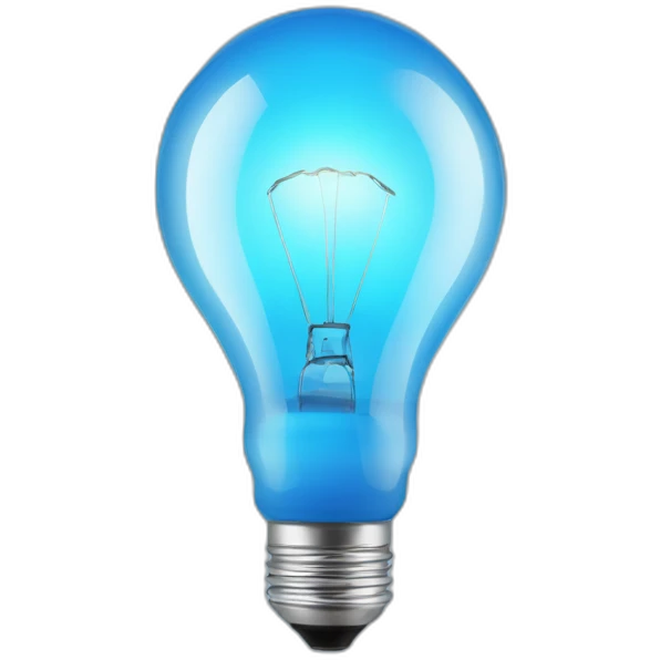 Upside down blue lightbulb emoji