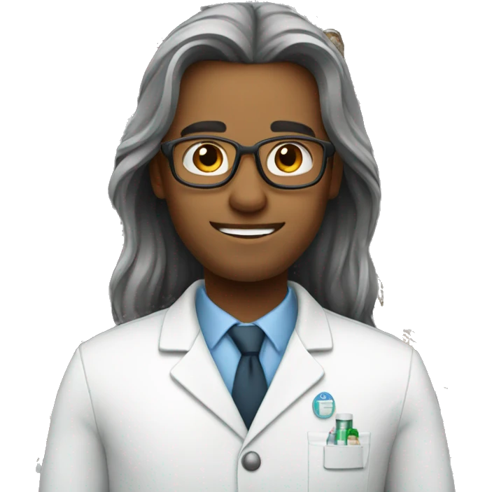 Pharmacist with long hair emoji