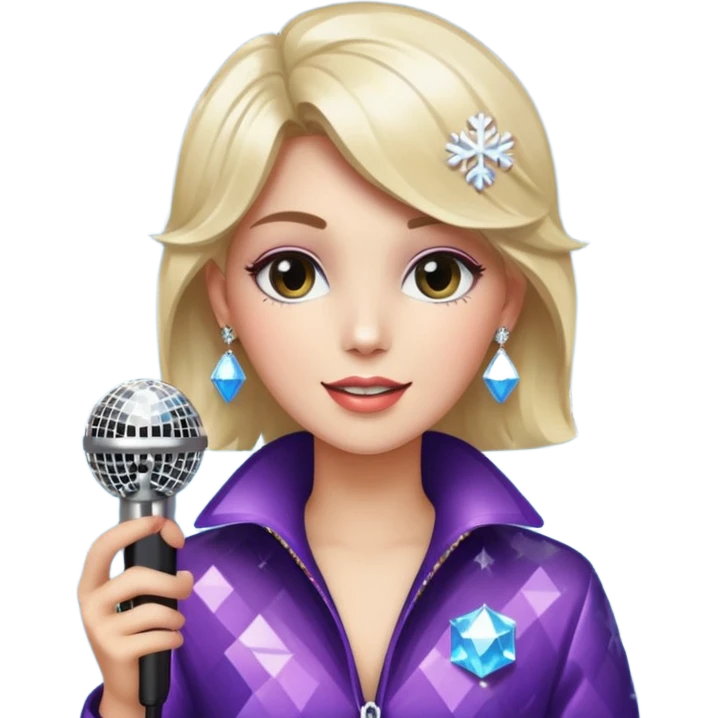 I want these emojis 💎🎤🪩❄️ in one frame with the number 17 emoji