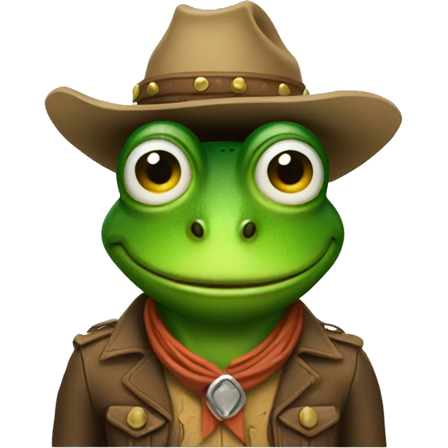 Frog cowboy emoji