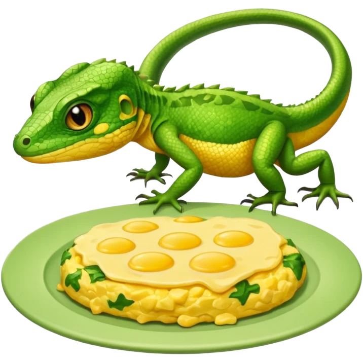 lizard eating omelette emoji