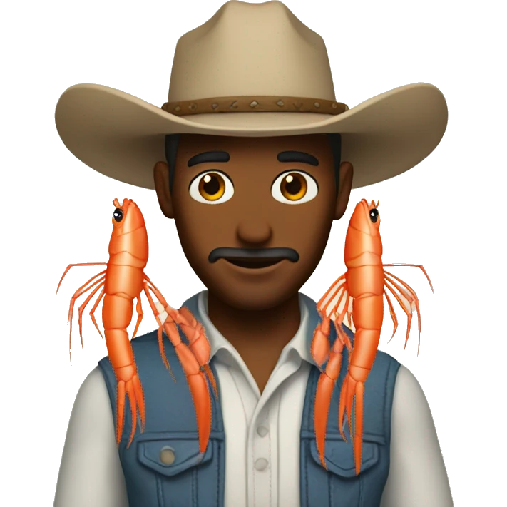 Shrimp cowboy emoji
