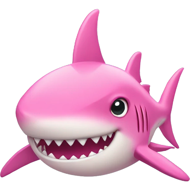 pink shark wearing pink tiara emoji