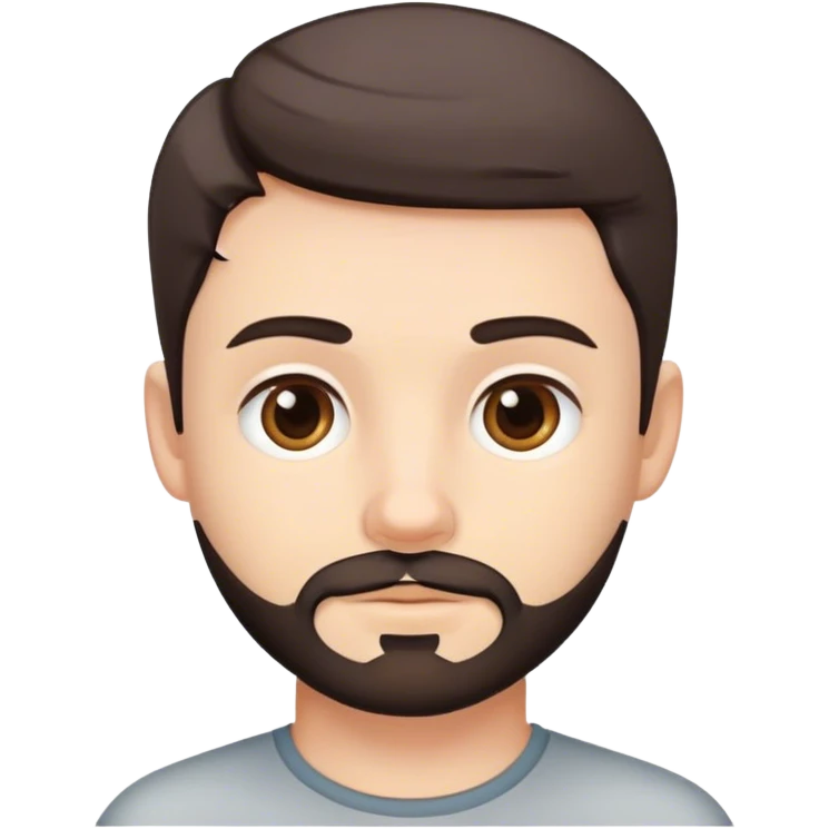 Cute white male, short dark colored hair and facial hair emoji