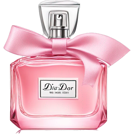 Light pink Miss Dior perfume with bow emoji