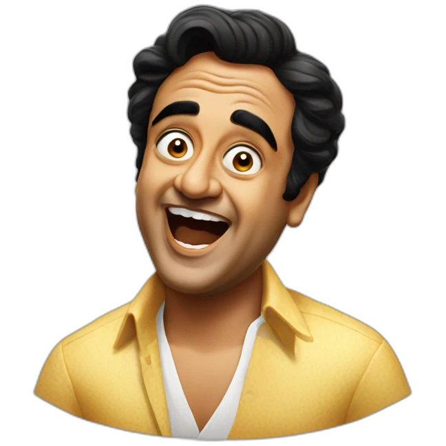 kishore kumar singer making fun face emoji