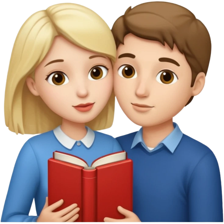 kiss and books emoji