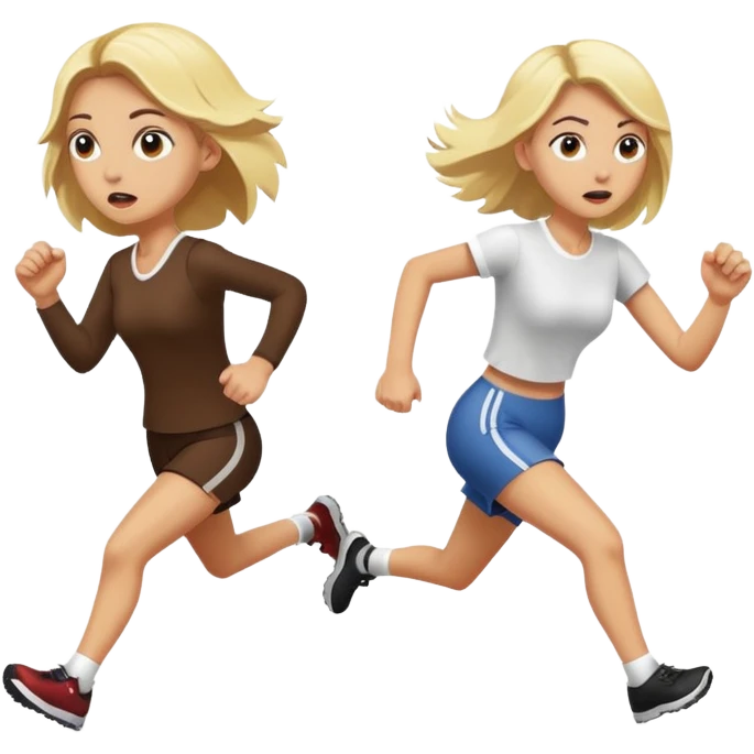 Mean turkey chasing a blonde girl emoji