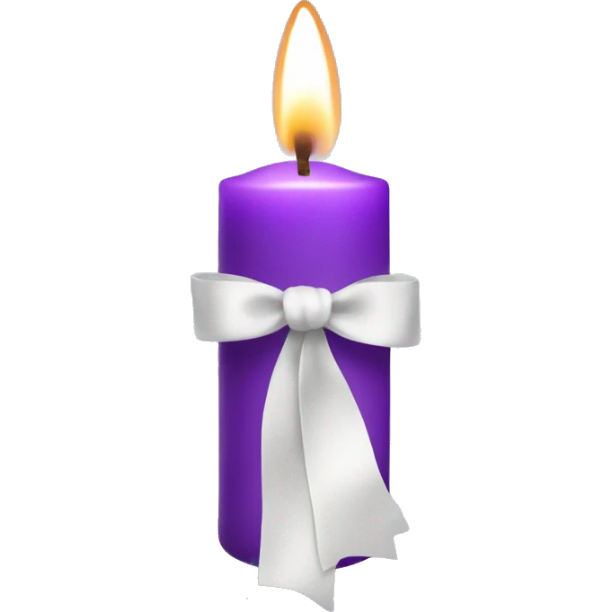Purple candle with white ribbon emoji