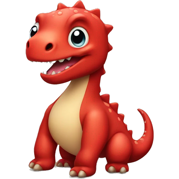 Cute red dino emoji