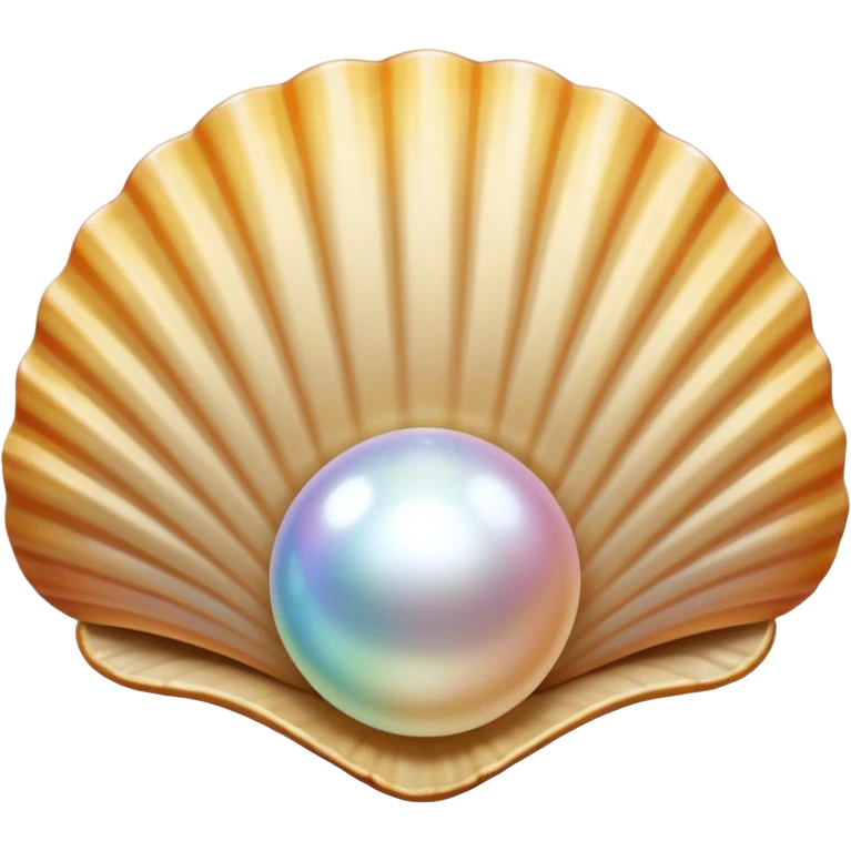 light beige open shell with pearl emoji