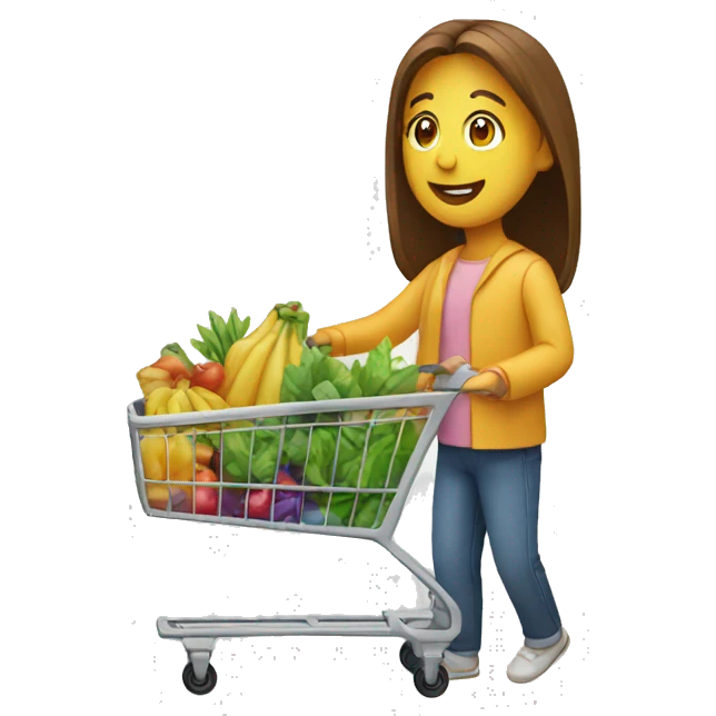 person shopping with a shopping cart emoji
