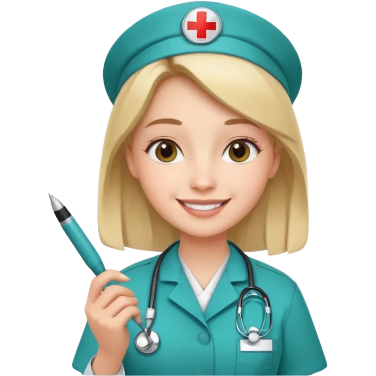 woman medic signing application for job emoji
