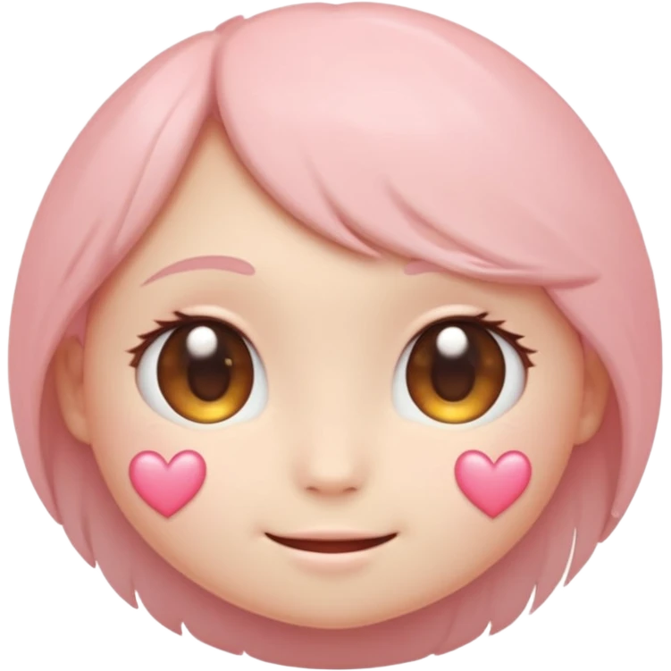 “Soft pastel cute round emoji, gentle blush, shy sparkling eyes looking down, small trembling smile, tiny hidden heart, subtle glow, warm romantic vibe, glossy, adorable, high-quality.” emoji