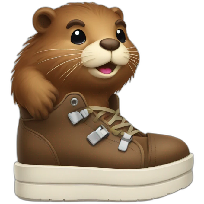 Beaver in shoes emoji