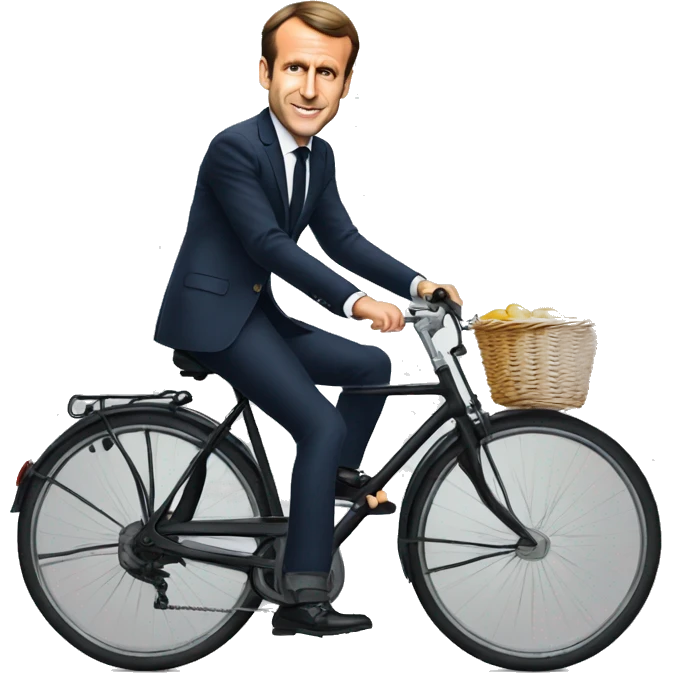 Emmanuel Macron sur un vélo  emoji